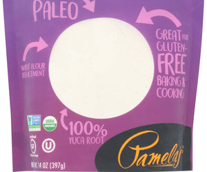 Pamelas: Organic Cassava Flour, 14 Oz