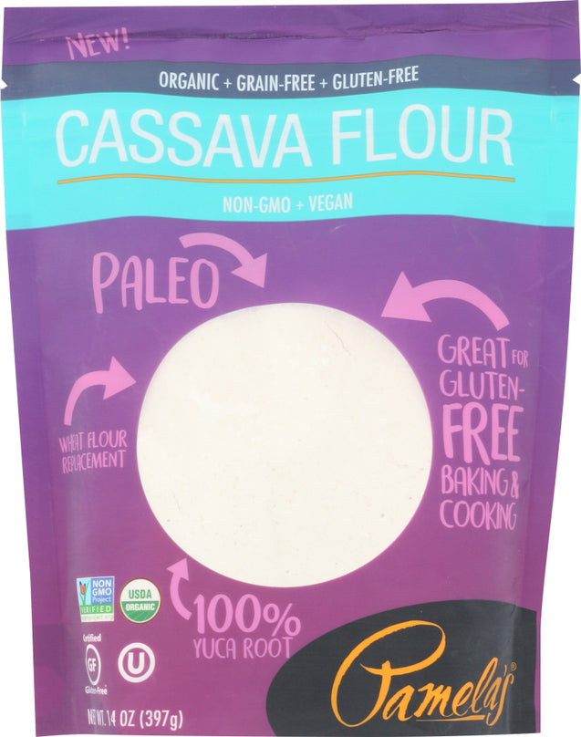 Pamelas: Organic Cassava Flour, 14 Oz