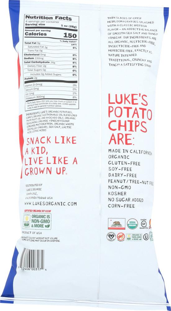 Lukes Organic: Potato Sea Salt Vinegar Kettle Chip, 4 Oz - RubertOrganics