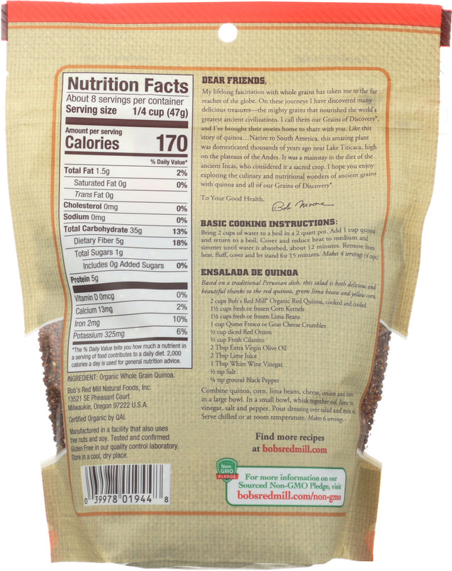 Bobs Red Mill: Organic Red Grain Quinoa, 13 Oz