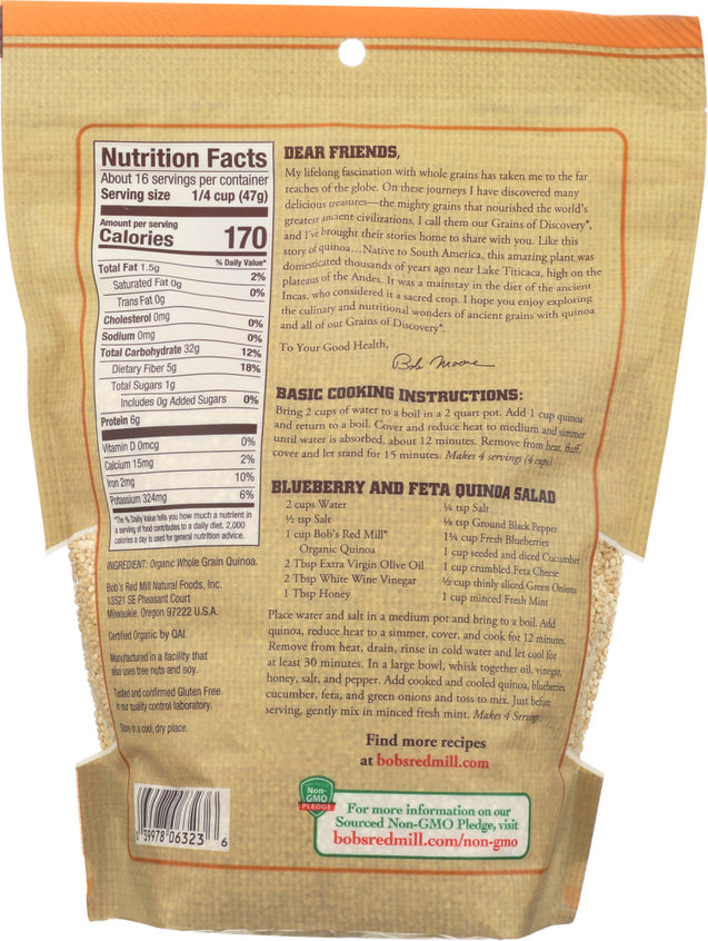 Bobs Red Mill: Quinoa White Organic, 26 Oz