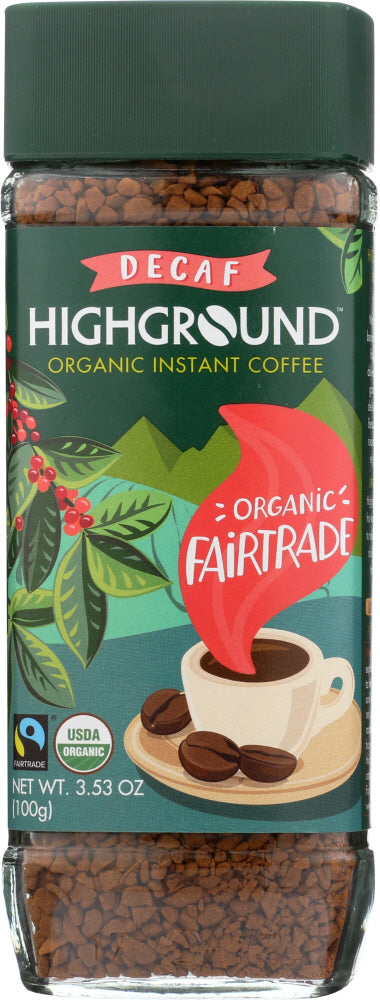 Highground: Coffee Instant Decaf Organic, 3.53 Oz