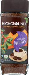 Highground: Coffee Instant Regular Organic, 3.53 Oz