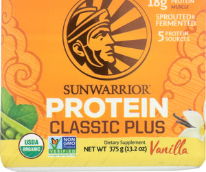 Sunwarrior: Protein Powder Classic Vanilla 375 Gm, 13.2 Oz