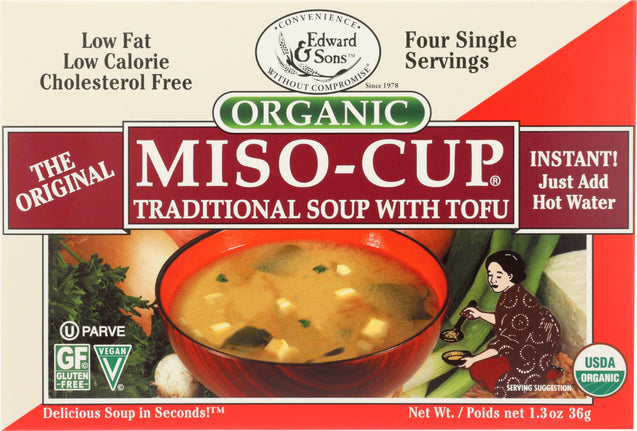 Edward & Sons: Organic Gluten Free Miso-cup Natural - Instant 4 Pack, 1.3 Oz