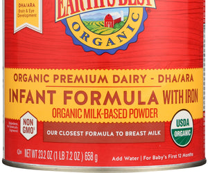 Earth's Best: Organic Infant Formula With Iron, 21 Oz