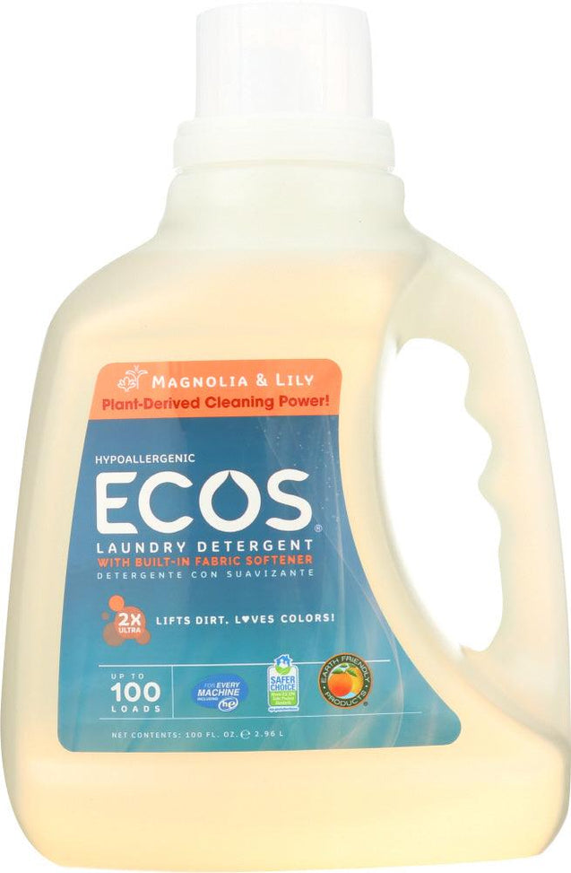 Earth Friendly: Ecos 2x Ultra Liquid Laundry Detergent Magnolia And Lily, 100 Oz - RubertOrganics