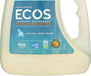 Earth Friendly: Ecos 2x Ultra Laundry Detergent Free And Clear, 100 Oz - RubertOrganics