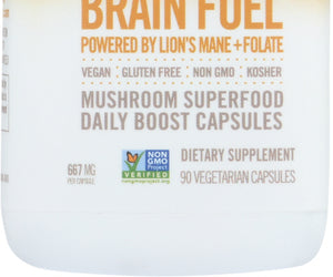 Om Organic Mushroom Nutrition: Brain Fuel Lions Mane Folate, 90 Cp