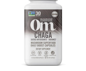 Organic Mushroom Nutrition: Om Chaga Mushroom Superfood Capsule, 90 Cp
