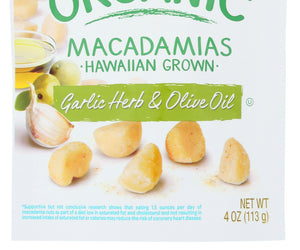 Royal Hawaiian Orchards: Organic Garlic Herb & Olive Oil Macadamia Nuts, 4 Oz