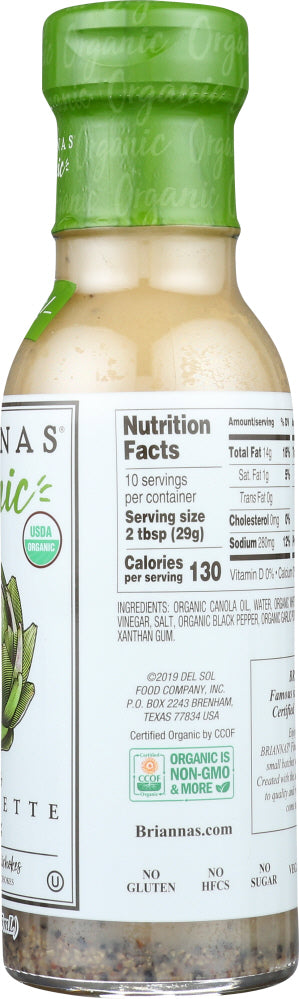 Briannas: Organic Real French Vinaigrette Dressing, 10 Oz