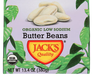 Jacks Quality: Organic Low Sodium Butter Beans, 13.4 Oz