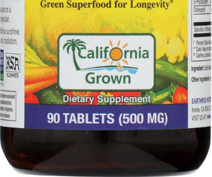 Earthrise: Spirulina Natural Green Super Food For Longevity 500 Mg, 90 Tablets - RubertOrganics