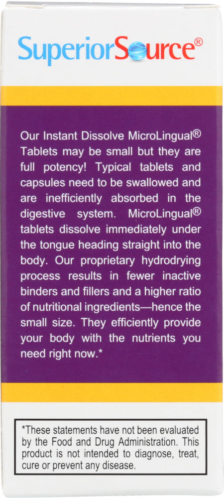 Superior Source: Methlycobalamin B12 B6 Folic Acid, 60 Tb