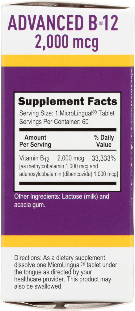 Superior Source: No Shot Advanced B-12 2000mcg, 60 Tb