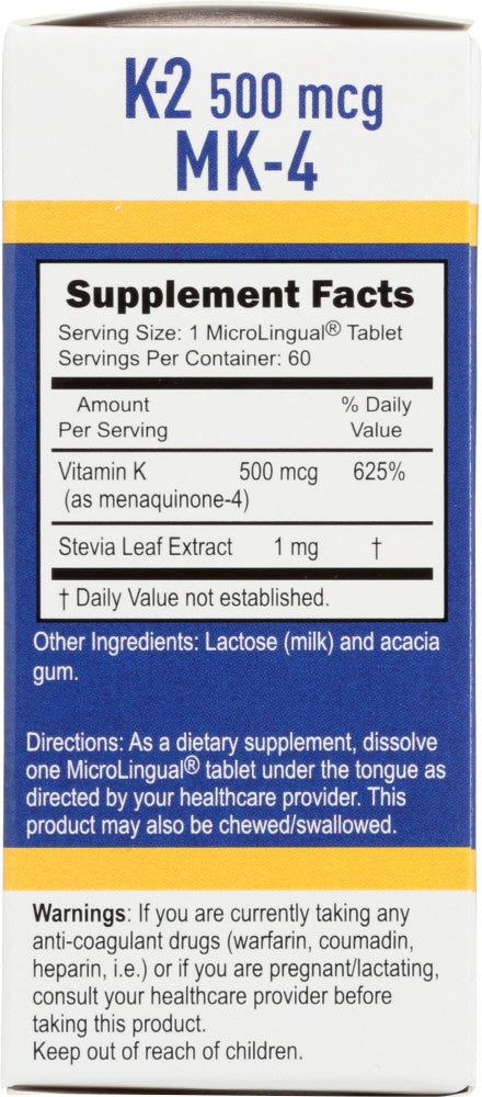 Superior Source: Vitamin K-2 500mcg Mk4, 60 Tb