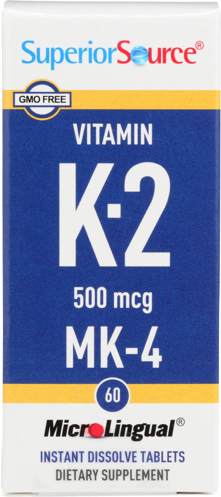 Superior Source: Vitamin K-2 500mcg Mk4, 60 Tb