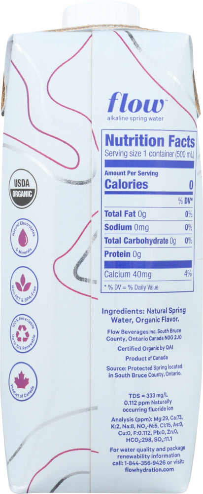 Flow Water: Water Alkaline Blackberry Hibiscus Organic, 16.9 Fo