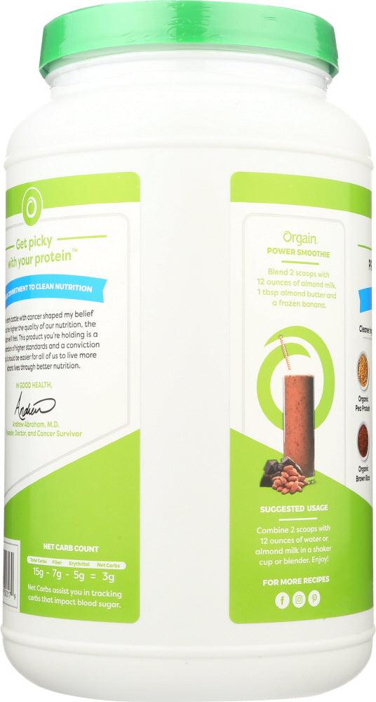 Orgain: Organic Protein Plant Based Powder Creamy Chocolate Fudge, 2.03 Lb - RubertOrganics
