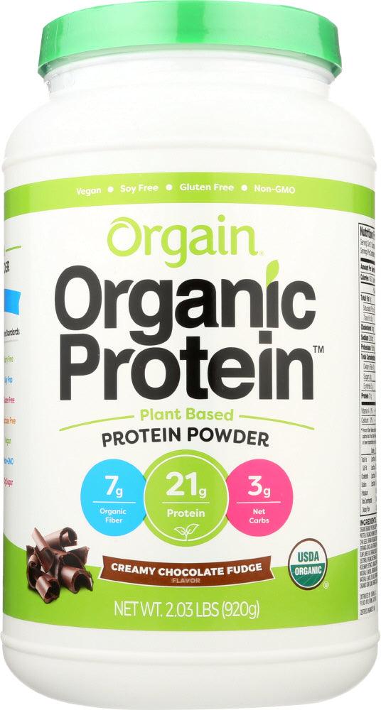Orgain: Organic Protein Plant Based Powder Creamy Chocolate Fudge, 2.03 Lb - RubertOrganics