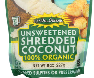 Let's Do Organic: Shredded Coconut Unsweetened, 8 Oz