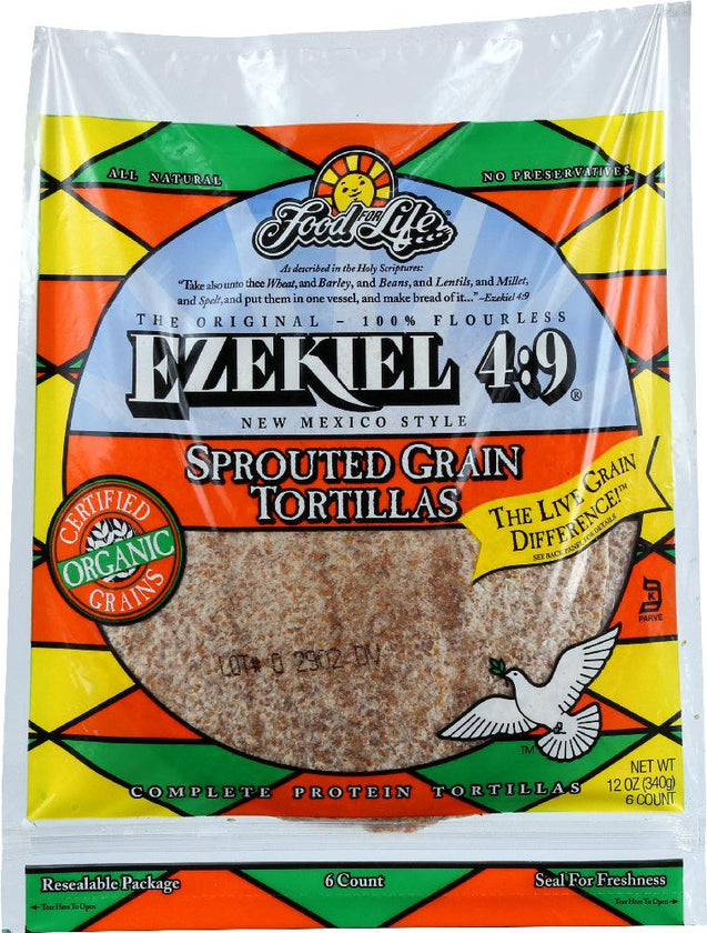 Food For Life: Ezekiel 4:9 Sprouted Grain Tortillas, 12 Oz - RubertOrganics
