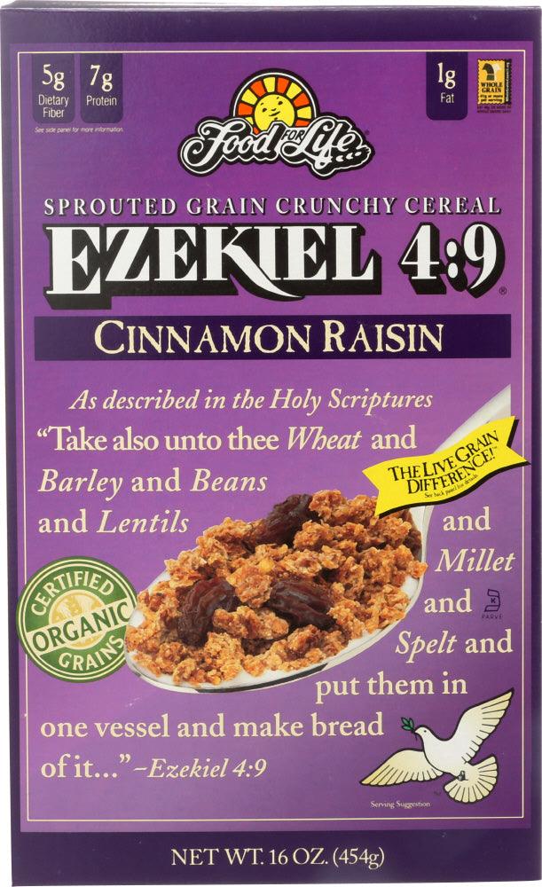 Food For Life: Ezekiel 4:9 Sprouted Grain Cereal Cinnamon Raisin, 16 Oz - RubertOrganics