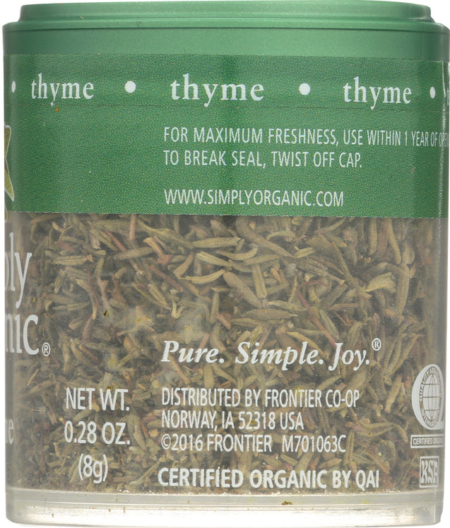 Simply Organic: Mini Thyme Leaf Whole, 0.28 Oz