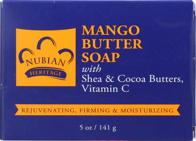 Nubian Heritage: Bar Soap Mango Butter With Shea And Cocoa Butters And Vitamin C, 5 Oz - RubertOrganics