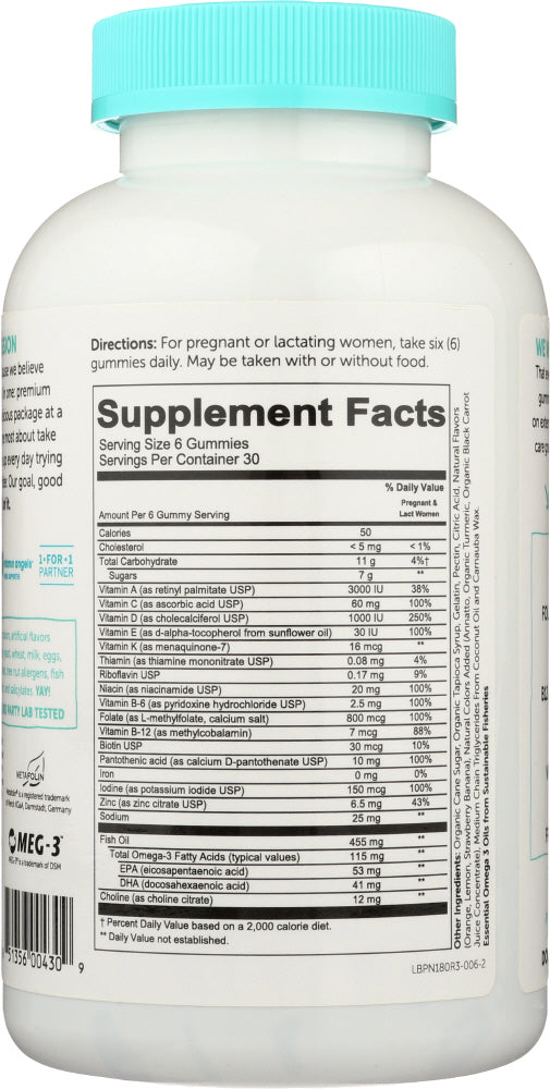 Smartypants: Prenatal Folate Omega 3 Vitamin D Gummies, 180 Pc