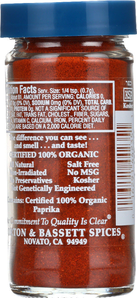 Morton & Bassett: Organic Paprika, 2 Oz