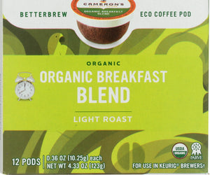 Camerons Coffee: Breakfast Blend Organic Coffee 12 Packets, 4.33 Oz