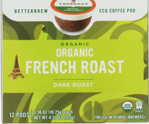 Camerons Coffee: French Roast Coffee Organic 12 Packets, 4.33 Oz