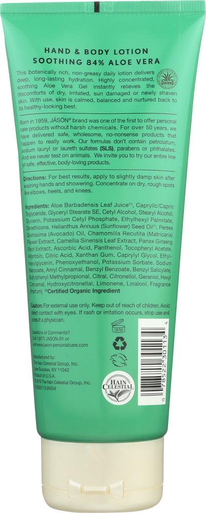 Jason: Hand & Body Lotion Soothing 84% Aloe Vera, 8 Oz - RubertOrganics