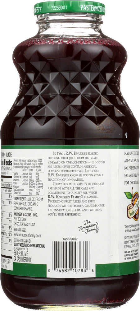 R.w. Knudsen Family: Organic Juice Just Concord Grape, 32 Oz