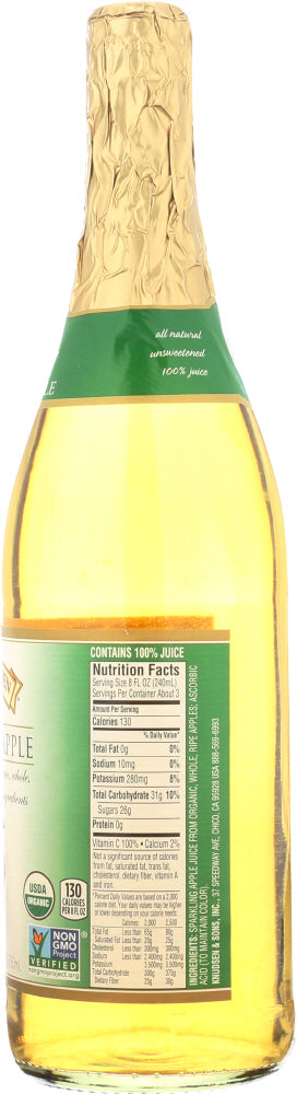 R.w. Knudsen Family: Organic Sparkling Apple Juice, 25.4 Oz