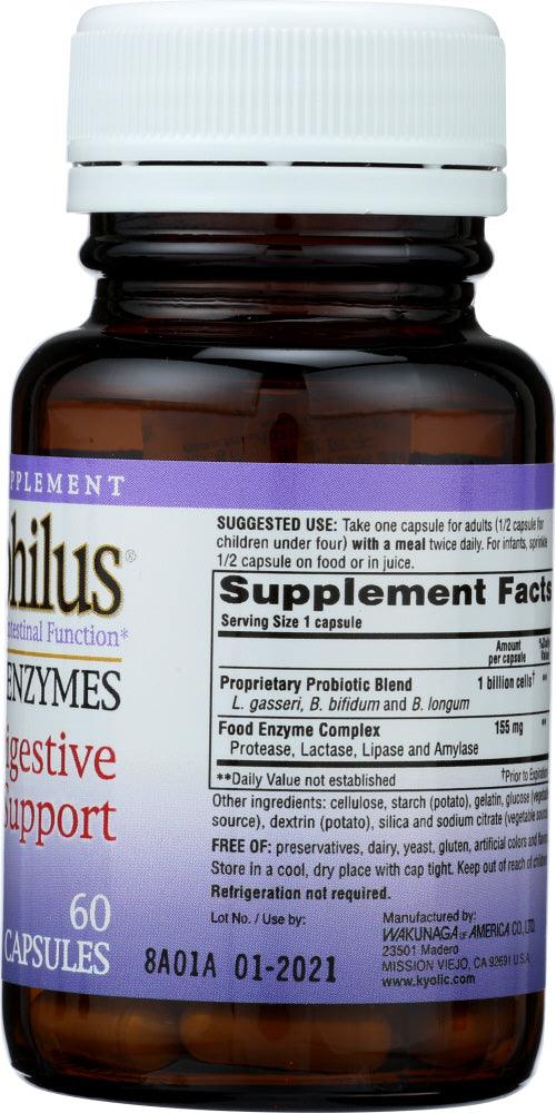 Kyolic: Kyo-dophilus Probiotics Plus Enzyme, 60 Capsules - RubertOrganics