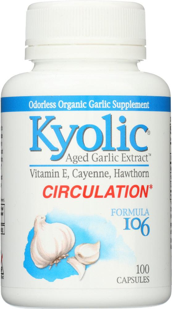 Kyolic: Aged Garlic Extract Circulation Formula 106, 100 Capsules - RubertOrganics