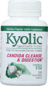 Kyolic: Aged Garlic Extract Candida Cleanse And Digestion Formula 102, 100 Vegetarian Tablets - RubertOrganics