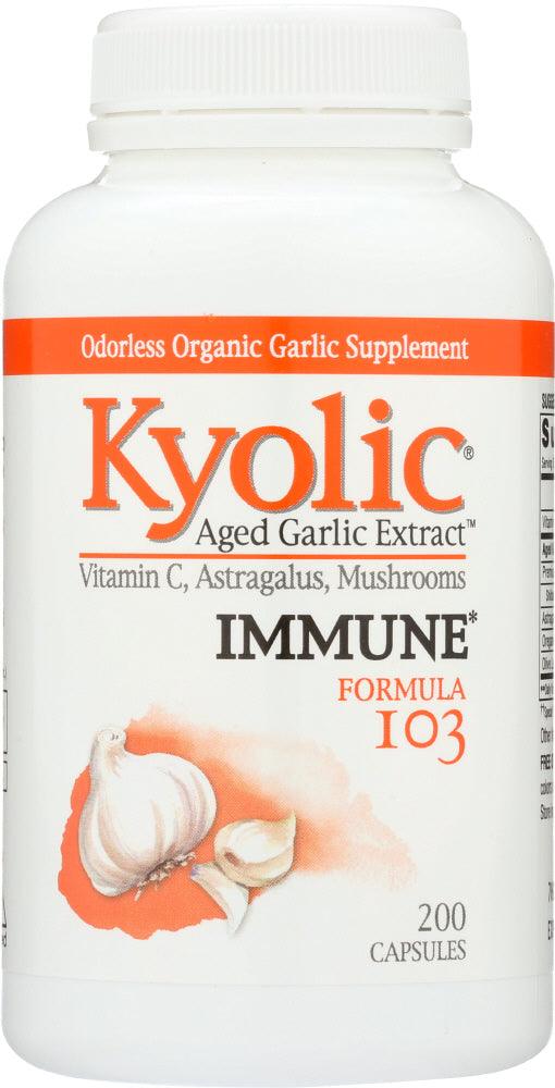 Kyolic: Aged Garlic Extract Immune Formula 103, 200 Capsules - RubertOrganics