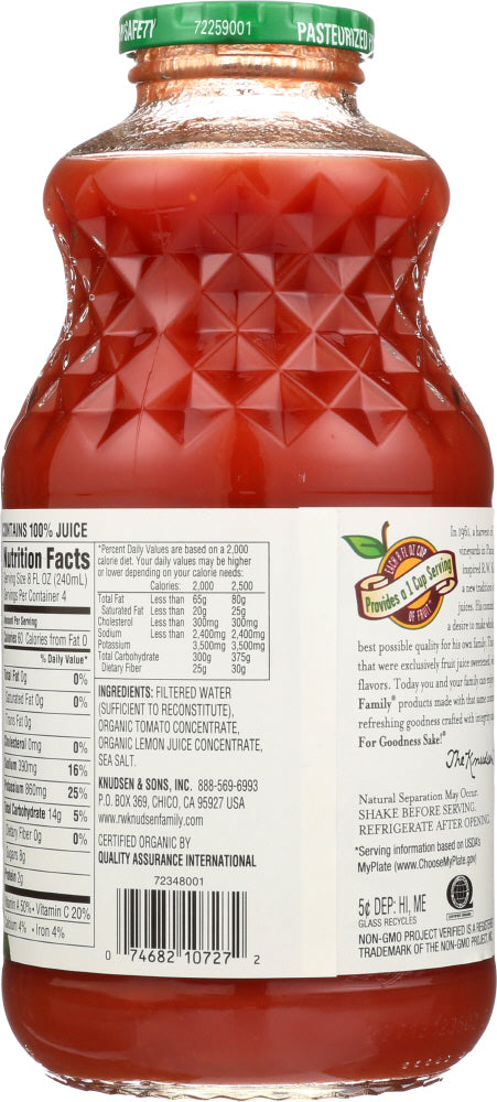 R.w Knudsen Family: Organic Juice Tomato, 32 Oz