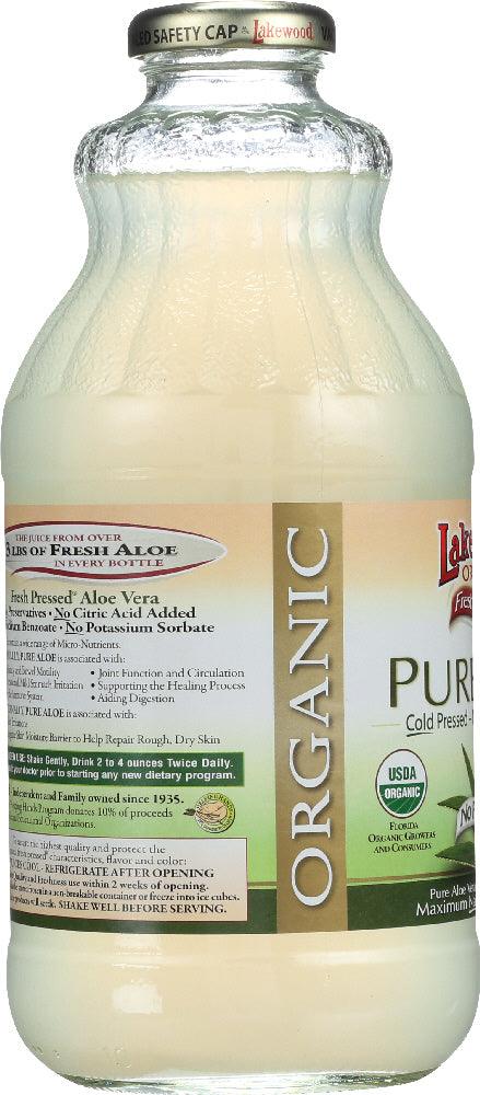 Lakewood Organic: Pure Aloe Inner Fillet Juice With Lemon, 32 Oz - RubertOrganics