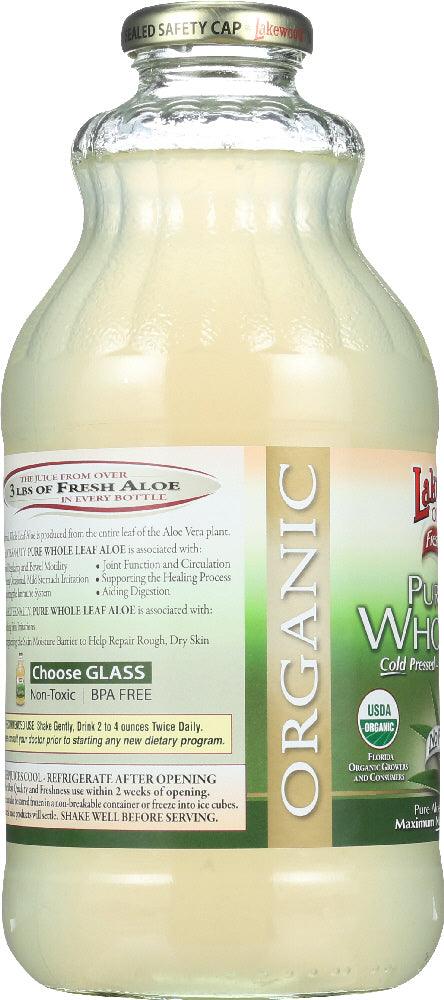 Lakewood: Organic Fresh Pressed Pure Aloe Whole Leaf Juice, 32 Oz - RubertOrganics