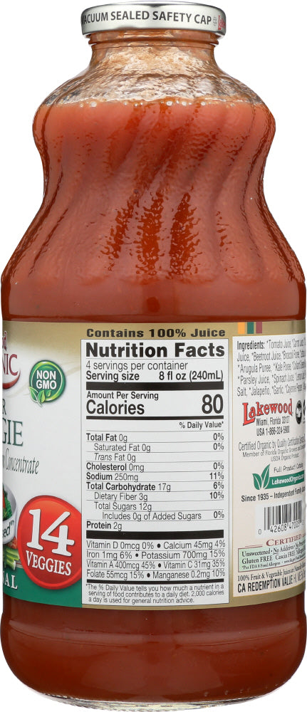 Lakewood: Organic Super Veggie Juice Blend Original, 32 Oz