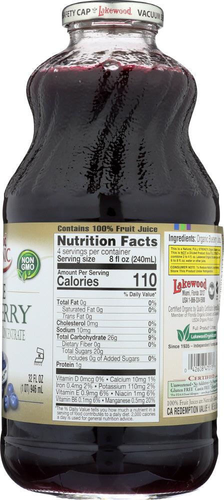 Lakewood: Organic Fresh Pressed Pure Blueberry Juice, 32 Oz - RubertOrganics