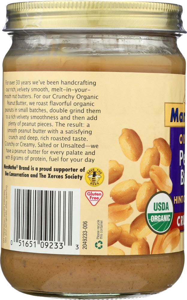 Maranatha: Organic Roasted Peanut Butter Hint Of Sea Salt Crunchy, 16 Oz