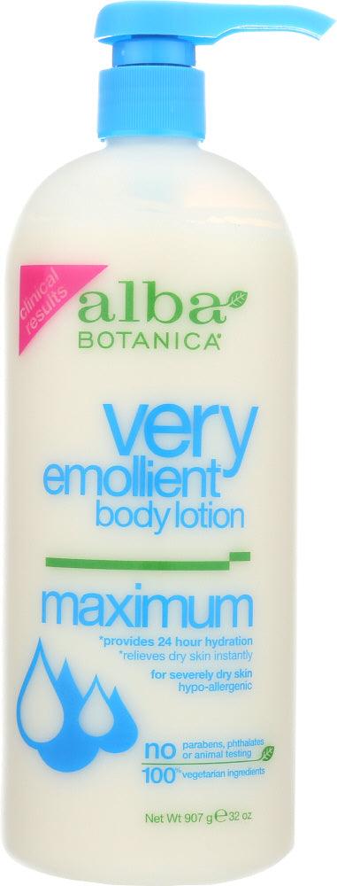 Alba Botanica: Very Emollient Body Lotion Maximum Dry Skin Formula, 32 Oz - RubertOrganics