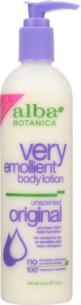 Alba Botanica: Very Emollient Body Lotion Unscented Original, 12 Oz - RubertOrganics