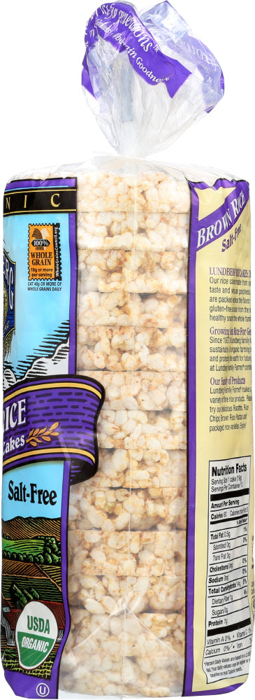 Lundberg: Brown Rice Organic Rice Cakes Salt Free, 8.5 Oz